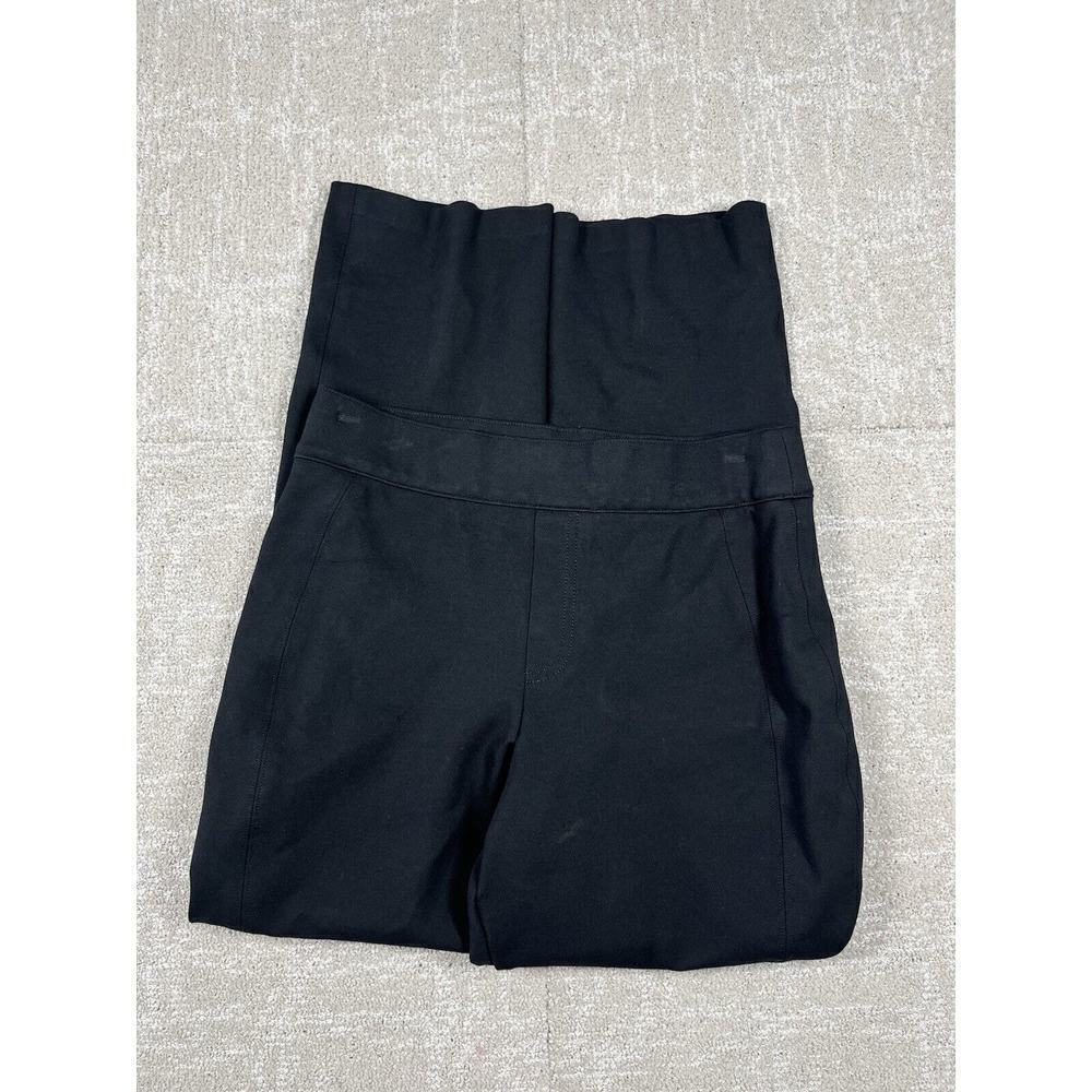 SPANX Pants S Black The Perfect Ponte Pant Pull On Crop Straight Stretch